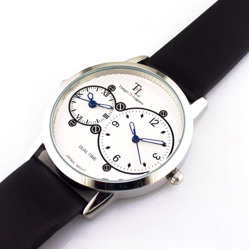 Dual Time S - (White/Black) - Tempo Di Lugano Watches